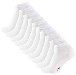 10 Paar COTTON-Essentials Sneaker Socken, Baumwolle, weiss, Gr. 47-50 von Cotton Prime