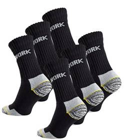 6 Paar Herren Arbeitssocken - Robuste Atmungsaktive Work Socks - Berufssocken, Gr. 43-46 von Cotton Prime