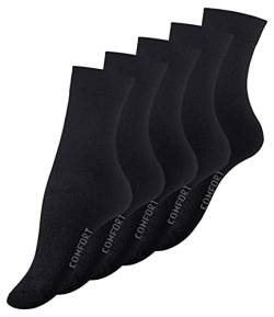 Cotton Prime 20 Paar Damen Socken schwarz, COMFORT, Ohne Gummibund, Baumwolle, Gr. 35-38 von Cotton Prime