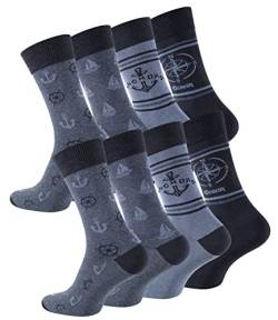 Cotton Prime 8 Paar Herren Baumwoll Socken Maritim mit Komfortbund, Gr. 39-42 von Cotton Prime