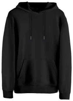 Cotton Prime Bequemer und Stilvoller Unisex Kaputzenpullover Hoody Sweatshirt für Damen und Herren, Schwarz, Gr. XXL von Cotton Prime