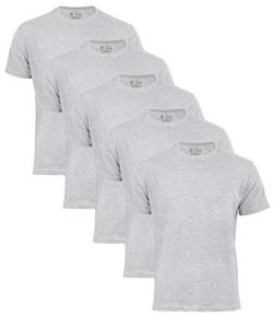 Herren T-Shirt Basic O-Neck Tee, (5 Stück) Rundhalsausschnitt, Einfarbig in Grau, Gr. XL von Cotton Prime