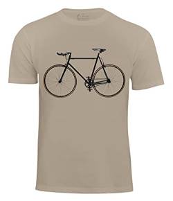 T-Shirt Bike - Fahrrad, Männer Shirt für Radfahrer (XL, Beige) von Cotton Prime