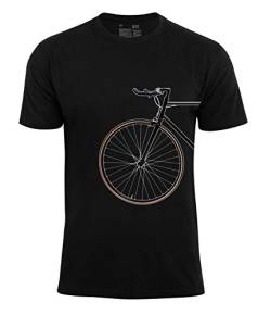 T-Shirt Bike Lover - Vorderrad, Männer Shirt für Radfahrer, Schwarz, GR. XL von Cotton Prime