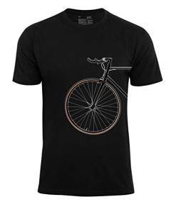 T-Shirt Bike Lover - Vorderrad, Männer Shirt für Radfahrer, Schwarz, GR. XXL von Cotton Prime