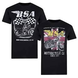 Cotton Soul BSA Birmingham Motorrad-T-Shirt für Herren, 2er-Pack, Multicolor, M von Cotton Soul