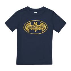 Cotton Soul Batman Scratch Logo Boys T Shirt, Navy, 7-8 Years von Cotton Soul