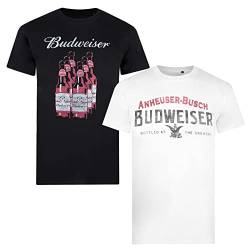 Cotton Soul Budweiser Bottles Herren-T-Shirt, 2er-Pack, mehrfarbig, Multicolor, L von Cotton Soul