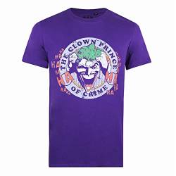 Cotton Soul DC Comics Joker Smile Emblem Herren T-Shirt, Violett, Purple, L von Cotton Soul