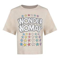 Cotton Soul DC Comics Wonder Woman Rainbow Stars Damen bauchfreies T-Shirt, hautfarben, nude, M von Cotton Soul