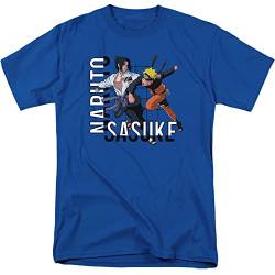 Cotton Soul Difuzed Naruto & Sasuke Battle Herren-T-Shirt, Royal, Royal, M von Cotton Soul