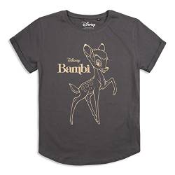 Cotton Soul Disney Bambi Gold Metallic Damen T-Shirt, Dunkelanthrazit, Dark Charcoal, Large von Cotton Soul
