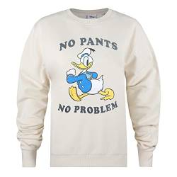Cotton Soul Disney Donald Duck No Pants Damen Sweatshirt mit Rundhalsausschnitt, Stein, Stone, 38 von Cotton Soul