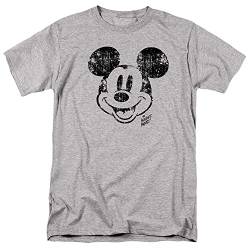 Cotton Soul Disney Mickey Mouse Face Distress T-Shirt, Grau meliert, grey heather, L von Cotton Soul