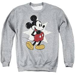 Cotton Soul Disney Mickey Mouse Retro Star Crew Sweatshirt, Grau meliert, grey heather, M von Cotton Soul