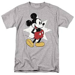 Cotton Soul Disney Mickey Mouse Retro Star T-Shirt, Grau meliert, grey heather, M von Cotton Soul
