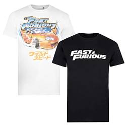 Cotton Soul Fast & Furious Herren-T-Shirt, 2er-Pack, mehrfarbig, Multicolor, XXL von Cotton Soul