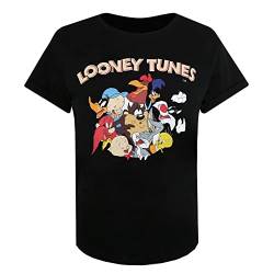 Cotton Soul Looney Tunes Gang Damen-T-Shirt, Schwarz, Black, X-Large von Cotton Soul