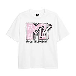 Cotton Soul MTV Scribble Mädchen T-Shirt, Weiß, weiß, M von Cotton Soul