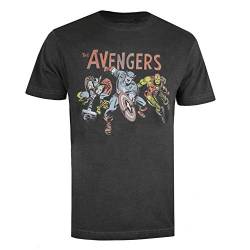 Cotton Soul Marvel Avengers Vintage Avengers Unisex Vintage Acid Wash T-Shirt, Vintage Black, vintage black, M von Cotton Soul
