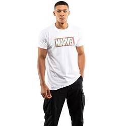 Cotton Soul Marvel Glitch Logo Herren T-Shirt, weiß, XL von Cotton Soul