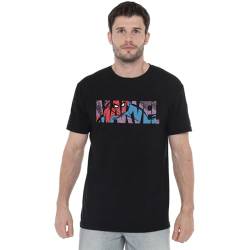 Cotton Soul Marvel Spiderman Fenster Herren T-Shirt, Schwarz, LRG von Cotton Soul