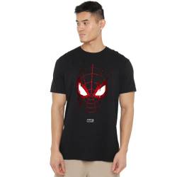 Cotton Soul Marvel Spiderman Miles Morales Fehlerhaftes Herren T-Shirt, Schwarz, XLG von Cotton Soul