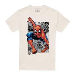 Cotton Soul Marvel Spiderman Rettung Herren T-Shirt, Natur, MED von Cotton Soul