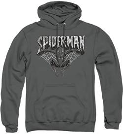 Cotton Soul Marvel Spiderman Sketch Herren Kapuzenpullover, Anthrazit, anthrazit, XL von Cotton Soul