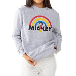Cotton Soul Mickey Disney Damen Sweatshirt Mickey Rainbow, Grey Heather, 38 von Cotton Soul
