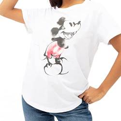 Cotton Soul Mickey Disney – Mickey Aquarell – Damen-T-Shirt, weiß, X-Large von Cotton Soul