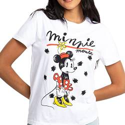 Cotton Soul Minnie Disney - Minnie Scribble - Damen Klassisches T-Shirt, weiß, Large von Cotton Soul