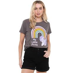 Cotton Soul My Little Pony Retro Regenbogen Damen Mode T-Shirt Anthrazit, anthrazit, Large von Cotton Soul