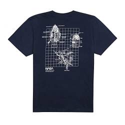 Cotton Soul NASA Shuttle Schematic Unisex-T-Shirt, Marineblau, navy, XL von Cotton Soul