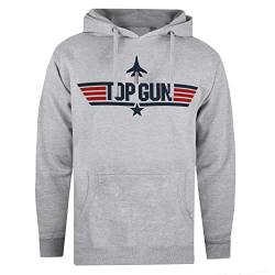 Cotton Soul Pop Culture Herren Hoodies, Heather Grey – Top Gun Logo, XXL von Cotton Soul