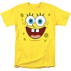 Cotton Soul Retro-Filme & Kult-TV-Kollektion Herren-T-Shirt, Gelb – Spongebob Schwammkopf Goofy Smile, S von Cotton Soul