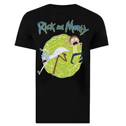 Cotton Soul Rick and Morty Portal Herren-T-Shirt, Schwarz, Black, XXL von Cotton Soul