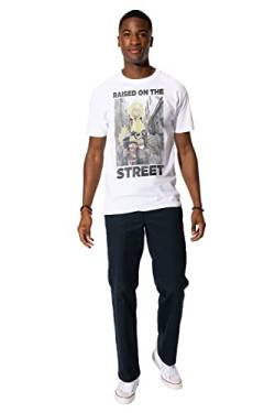 Cotton Soul Sesamstraße Raised On The Streets Herren-T-Shirt, Weiß, weiß, L von Cotton Soul