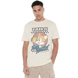 Cotton Soul Sonic The Hedgehog Tails Tacos Mens T Shirt, Natural, Small von Cotton Soul