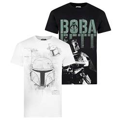 Cotton Soul Star Wars Boba Fett Helm Herren T-Shirt, 2er-Pack Multi, Multicolor, L von Cotton Soul