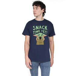 Cotton Soul Star Wars Mandalorian Grogu Snack Time Unisex-T-Shirt, Marineblau, navy, L von Cotton Soul