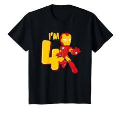 Kinder Marvel Iron Man Cute Iron Man 4th Birthday I'm 4 T-Shirt von Cotton Soul