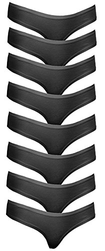 Cotton Whisper Frauen Seamless Thong Höschen 8 Pack schwarz Farben S von Cotton Whisper