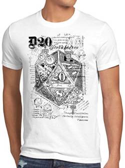 CottonCloud D20 Da Vinci Herren T-Shirt Dragons würfel Dungeon, Größe:M, Farbe:Weiß von CottonCloud
