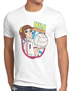 CottonCloud Mila Superstar Herren T-Shirt Volleyball Team Japan, Größe:S, Farbe:Weiß von CottonCloud