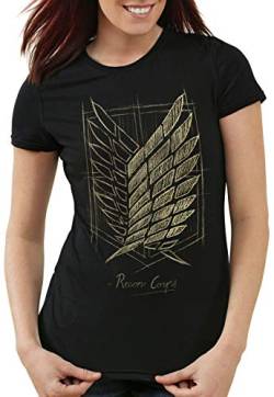 CottonCloud Protect The Wall Damen T-Shirt AOT on Attack Anime Titan, Größe:M von CottonCloud