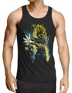 CottonCloud Training Super Saiyajin Blue Herren Tank Top god Z Goku Vegeta Roshi Ball, Größe:L von CottonCloud