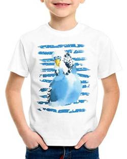 CottonCloud Wellensittich T-Shirt für Kinder Kleiner Vogel Feder, Größe:128 von CottonCloud