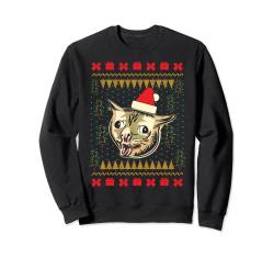 Ugly Christmas Sweater Houghing Cat Meme Sweatshirt von Coughing Cat Meme Funny Mascot