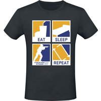 Counter-Strike - Gaming T-Shirt - 2 - Eat Sleep Repeat - S bis XXL - für Männer - Größe S - schwarz  - EMP exklusives Merchandise! von Counter-Strike